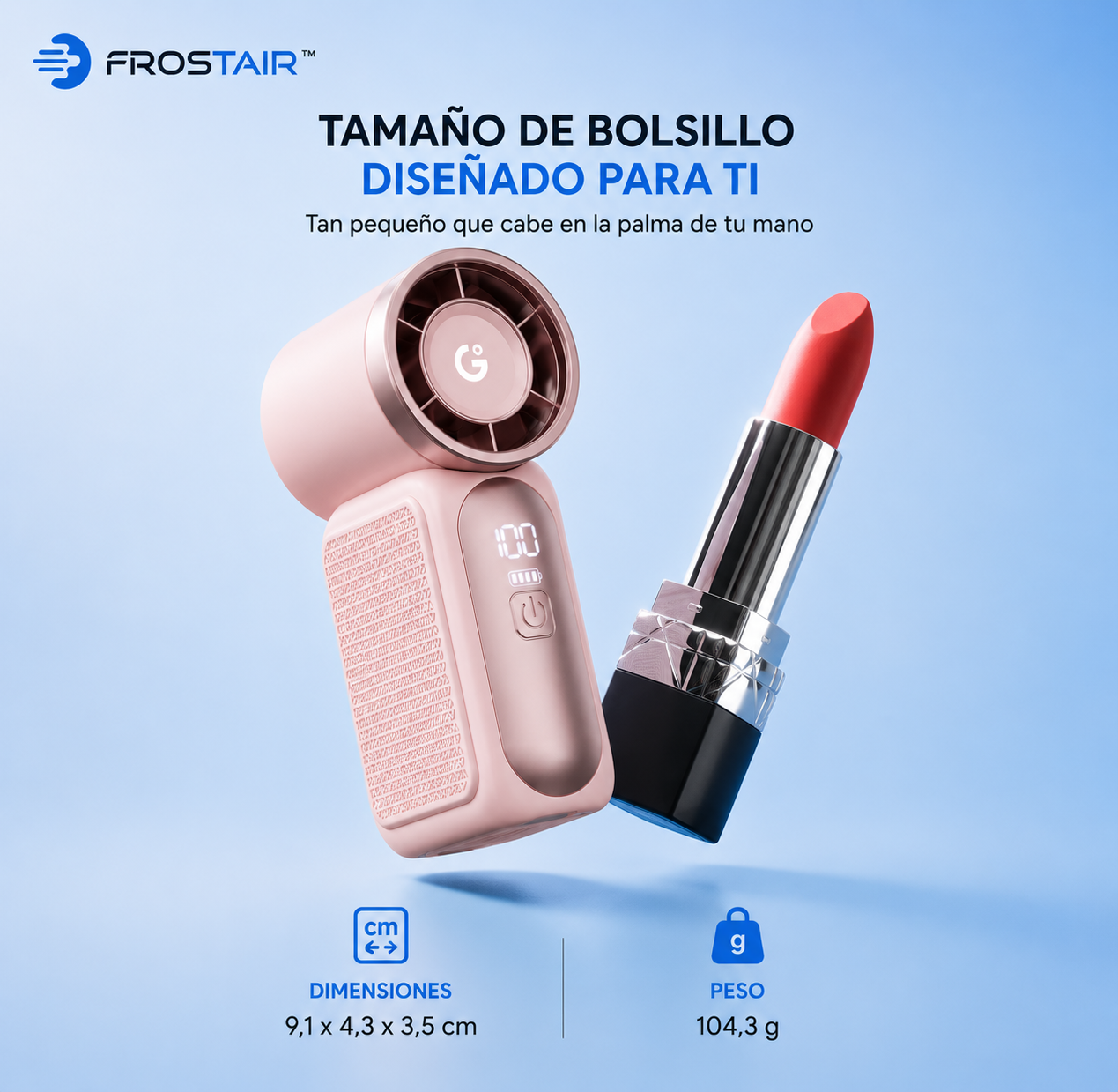 FrostAir™ Ventilador Portátil de Tubo – Mini Ventilador Recargable USB