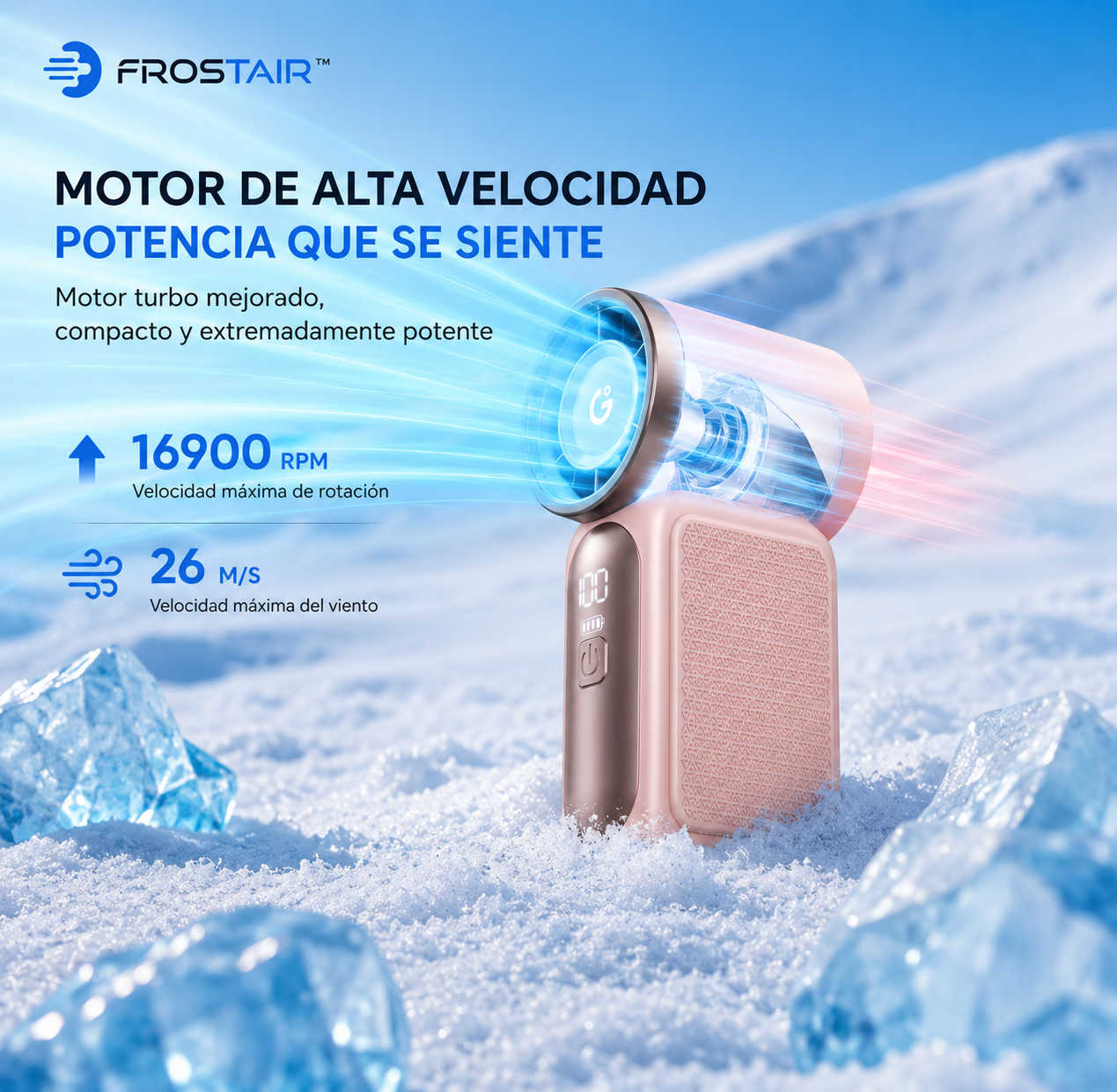 FrostAir™ Ventilador Portátil de Tubo – Mini Ventilador Recargable USB